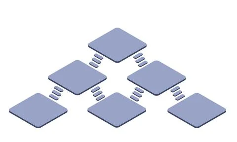 Isometric vector illustration on white background, isometric platforms for cr 库存插图