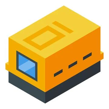 Isometric vector illustration of a yellow electronic chip Stock Illustration