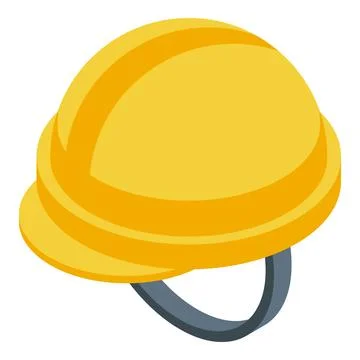 Isometric vector illustration of a yellow safety helmet for construction use Stock Illustration