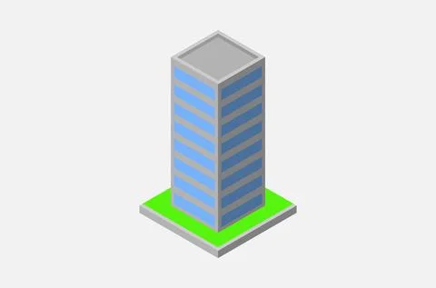 Isometric vector image of an apartment building Illustrazione stock