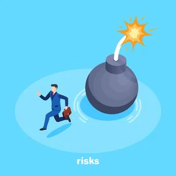 Isometric vector image on a bare background, a man in a business suit with .. Stock Illustration