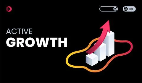 Isometric vector image on a black background in the form of a landing, a grow Stock Illustration