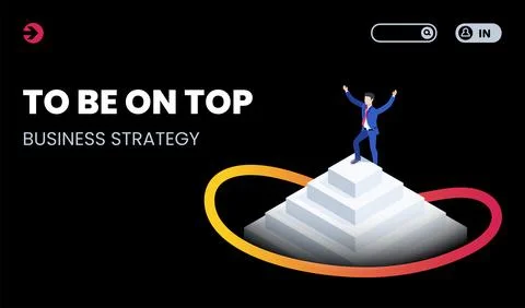 Isometric vector image on a black background in the form of a landing, a man  Stock Illustration