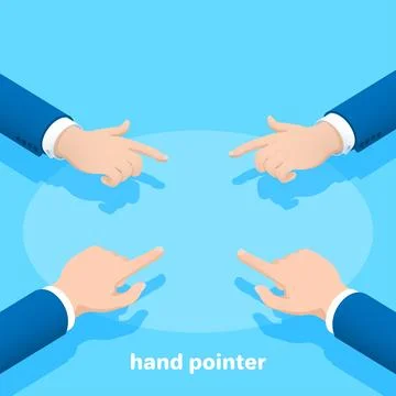 Isometric vector image on a blue background, hands of a man in a business s.. イラスト素材
