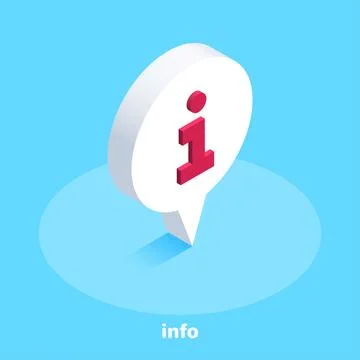 Isometric vector image on a blue background, round white icon with a red le.. Stock Illustration