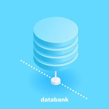 Isometric vector image on a blue background, drive icon hard disk for databas Illustrazione stock