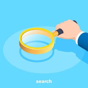 Isometric vector image on a blue background, the hand of a man in a busines.. Stockillustratie
