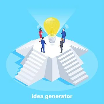 Isometric vector image on a blue background, men and women in business suits  Stock Illustration