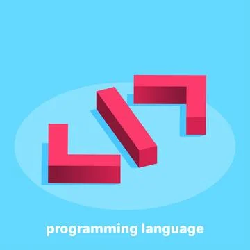 Isometric vector image on a blue background, the icon in red in the form of b Ilustración de archivo