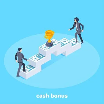 Isometric vector image on a blue background, a man and a woman in business su Stock Illustration
