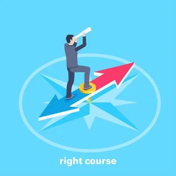 Isometric vector image on a blue background, business concept, a man in a bus Stock Illustration