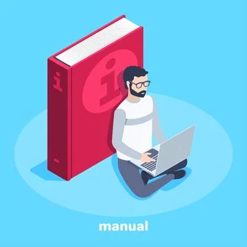 Isometric vector image on a blue background, business concept, a man in glass Stock Illustration