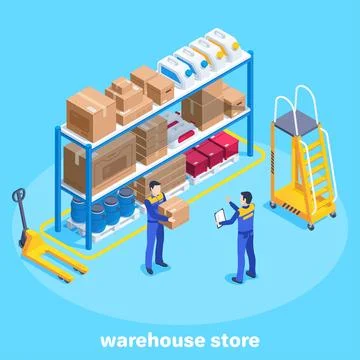 Isometric vector image on a blue background, business concept, men in work ov イラスト素材