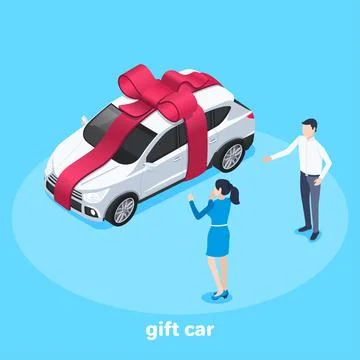 Isometric vector image on a blue background, business concept, a man gives a  스톡 일러스트