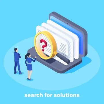 Isometric vector image on a blue background, a man and a woman in business cl Illustration