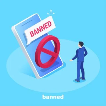 Isometric vector image on a blue background, a man in a business suit stands  Stock Illustration