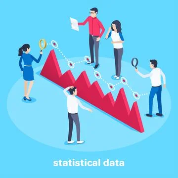 Isometric vector image on a blue background on the theme of business, people  Illustrazione stock
