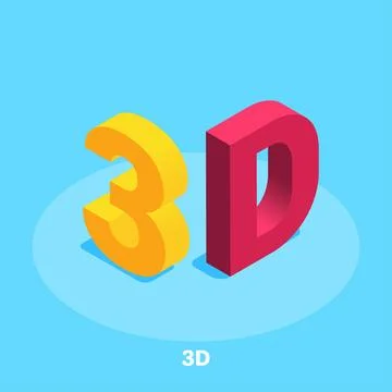 Isometric vector image on a blue background, multicolored three-dimensional i Stock Illustration