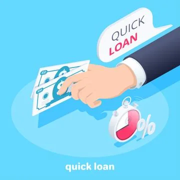 Isometric vector image on a blue background, the hand of a man in a business  Ilustração Stock
