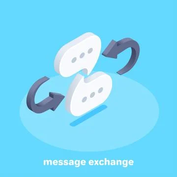 Isometric vector image on a blue background, icon in the form of text clouds  스톡 일러스트