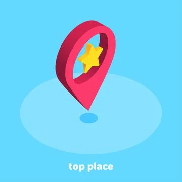Isometric vector image on a blue background, icon in the form of a location s Stock Illustration
