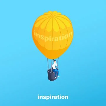 Isometric vector image on a blue background, a man in business clothes sits o Stock Illustration