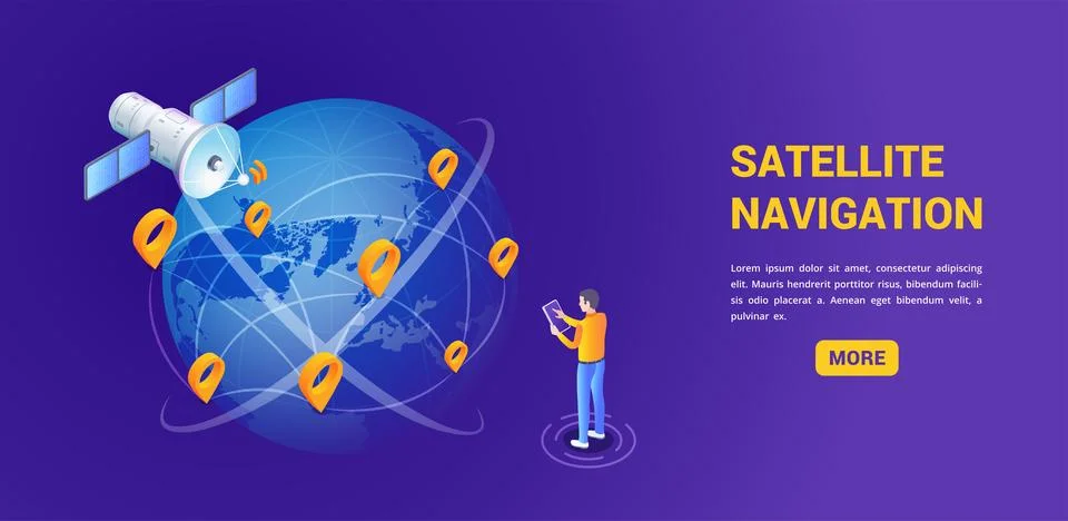 Isometric vector image on a dark background, a landing page on the theme of s 스톡 일러스트