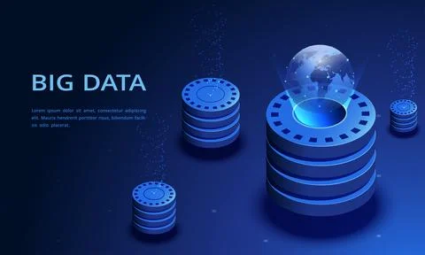 Isometric vector image on a dark blue background, illustration in the form of イラスト素材