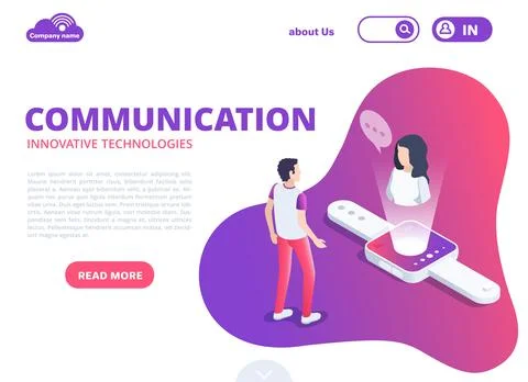 Isometric vector image in the form of a landing on a white background, innova Stockillustratie