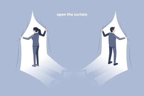 Isometric vector image on a gray background. man and woman in a business suit Stock Illustration