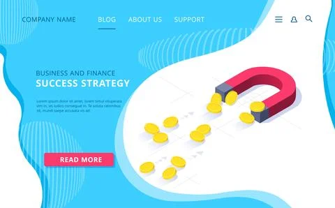 Isometric vector image on a white background, a landing page for web site, .. Stock Illustration