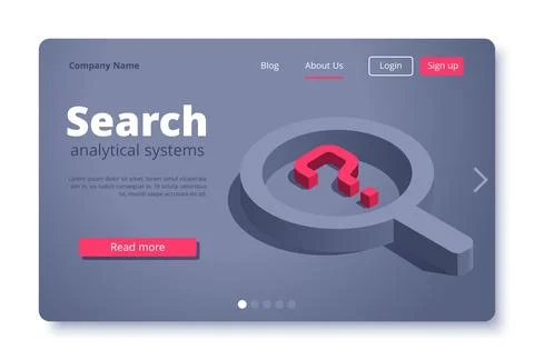 Isometric vector image on a white background, landing as a landing page for.. 스톡 일러스트