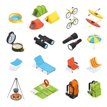 Isometric vector image on a white background, set of elements on the theme .. Stock Illustration