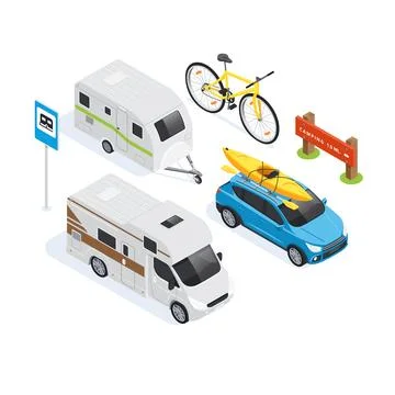 Isometric vector image on a white background, set of elements on the theme .. Stock Illustration