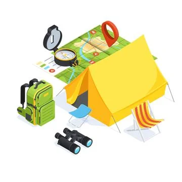 Isometric vector image on a white background, set of elements on the theme .. Stock Illustration
