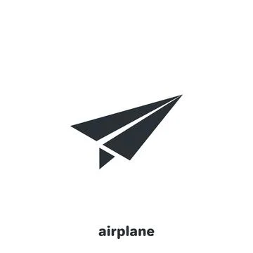 Isometric vector image on a white background, black and white paper airplane  스톡 일러스트