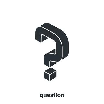Isometric vector image on a white background, black question mark icon 스톡 일러스트