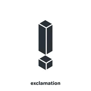 Isometric vector image on a white background, black exclamation mark icon イラスト素材