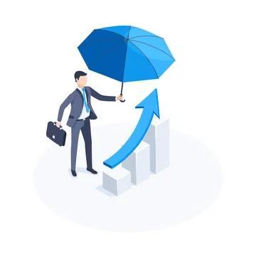 Isometric vector image on a white background, a man in a business suit with a Stock Illustration