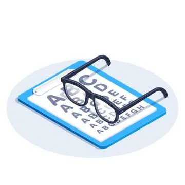 Isometric vector image on a white background, a tablet with paper on which is Stock Illustration