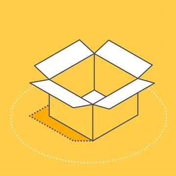 Isometric vector image on a yellow background, an icon in the form of an open Stock Illustration