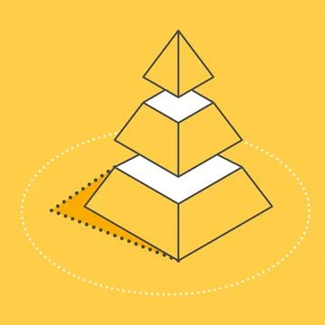 Isometric vector image on a yellow background, step pyramid icon, business su Stock Illustration