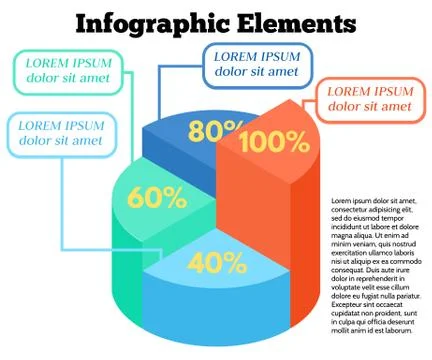 Isometric Vector Infographic Elements Stock Illustration