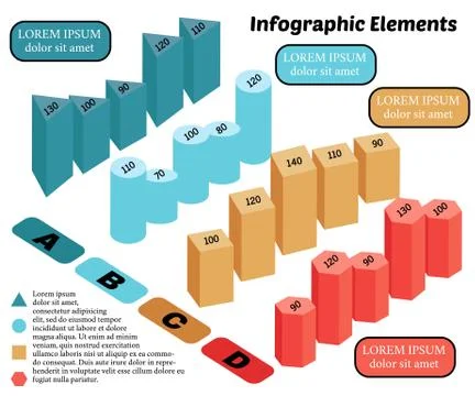 Isometric Vector Infographic Elements 스톡 일러스트