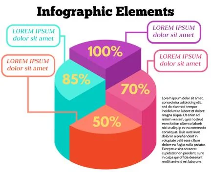 Isometric Vector Infographic Elements. Stock Illustration