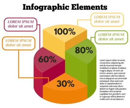 Isometric Vector Infographic Elements Stock Illustration