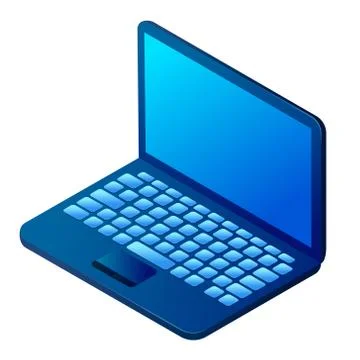 Isometric vector laptop isolated on white Stock Illustration