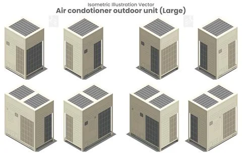 Isometric Vector Large Air conditioner VRF Type 1 스톡 일러스트