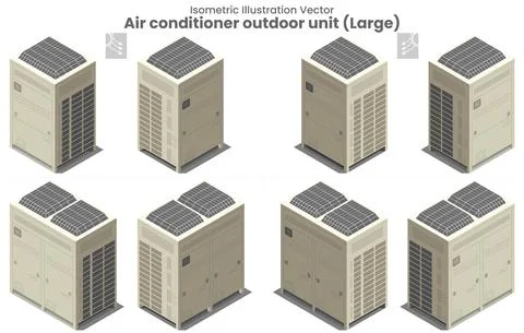 Isometric Vector Large Air conditioner VRF Type 2 스톡 일러스트
