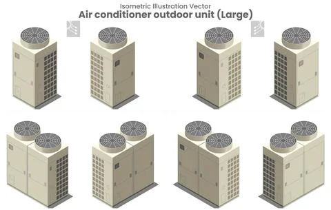Isometric Vector Large Air conditioner VRF Type 4 스톡 일러스트